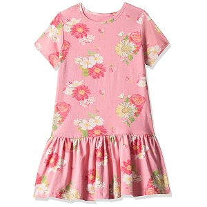 T2F Girls Cotton A-Line Knee-Length Casual Dress