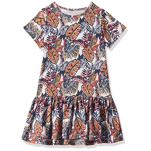 T2F Girls Cotton A-Line Knee-Length Casual Dress