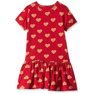 T2F Girls Cotton A-Line Knee-Length Casual Dress