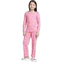 T2F Girls Cotton Printed Pajama Set