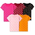 T2F Girls Cotton Printed Regular Fit T-Shirt