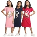 T2F Girls Cotton Printed Regular Fit Knee