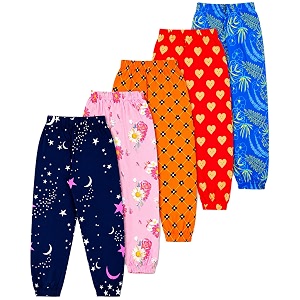 T2F Girls Cotton Regular Fit Printed Track