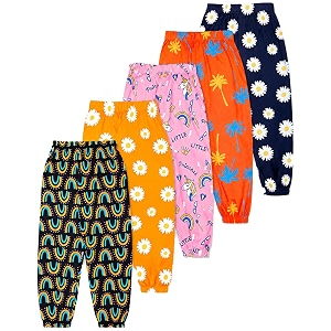 T2F Girls Cotton Regular Fit Printed Track