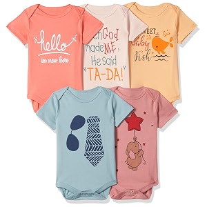 T2F Unisex Baby Rompers Bodysuits Pack of