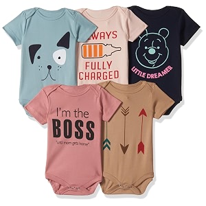 T2F Unisex Baby Rompers Bodysuits Pack of