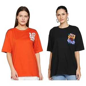 T2F Womens Cotton Regular T-Shirt Pack of