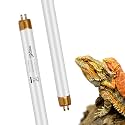 UVB Light for Reptiles Bearded Dragon, 2 Pack T5 UVB Reptile Light UVB Bulb 10.0 8W UVA UVB Reptile Light Bulb Terrarium Light Lamp Tube for Turtle Chameleon Leopard Gecko Snake Tank, 12 Inch