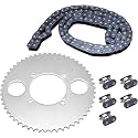T8F 54T Tooth Rear Drive Sprocket with T8F 116 Links Chain & Master Link Kits for 47cc 49cc 2-Stroke Engine Motor Chinese Kids Mini Moto Pocket Bike Gas Scooter ATV Quad Pit Dirt Bike Goped