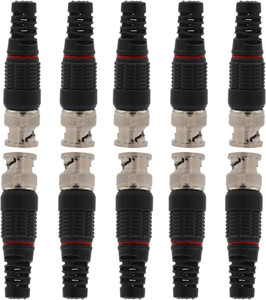 taapsee 10pcs cctv connector bnc adaptor pure copper bnc connector for balun cctv surveillance camera accessories bnc connector-black pvc cap wire connector black pack of 10
