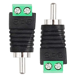taapsee 2 pieces rca to av screw terminal connector rca cable audio adapter phono rca male plug screw type solderless wire connector converter audiovideo speaker wire adapter