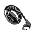 TAAPSEE SATA Data Cable, 90 Degree Right Angle SATA III 6.0 Gbps Cable Black with Locking Latch 16 Inches SATA Cable Pack for HDD, SSD, CD and DVD Drives (10 PACK)