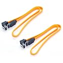 TAAPSEE SATA Data Cable, 90 Degree Right Angle SATA III 6.0 Gbps Cable Black with Locking Latch 16 Inches SATA Cable Pack for HDD, SSD, CD and DVD Drives (2 PIECES)