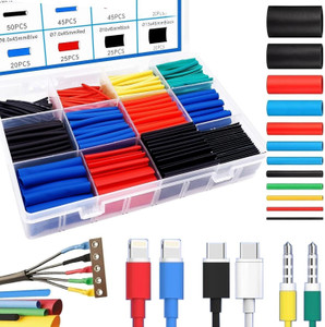 taarama 560pcs heat shrink tubing kit - 21 polyolefin heat shrink tube with storage box wire cable sleeving wrap for electrical insulation charger repair diy use wire connector multicolor pack of 1
