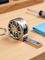 TAARAMA Silver Stainless Steel Keychain for Bike,home & Car with Measuring Tape Measurement Tape