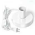 Table Lamp Base, E26/E27 Plug in Lamp Holder with Switch, White