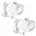 Table Lamp Base, E26/E27 Plug in Lamp Holder with Switch, White, 2Pcs