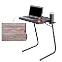 TABLE MAGIC Pro-Smart Multipurpose Laptop Table Mat Finish Wood Textured top, Adjustable, Foldable, Lightweight &amp; Durable -( Silver Oak )