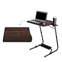 TABLE MAGIC Pro-Executive Multipurpose Laptop Table Mat Finish Wood Textured top, Adjustable, Foldable, Footrest, Lightweight & Durable - ( Classic walnunt )