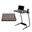 TABLE MAGIC Pro-Executive Multipurpose Laptop Table Mat Finish Wood Textured top, Adjustable, Foldable, Footrest, Lightweight &amp; Durable
