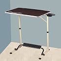TABLE MAGIC Adjustable Height Laptop Table | Laptop Table for Home Office Foldable Desk | Engineered Wood Top 60x45 cm | Portable Design with Footrest | Angle Adjustable | Wenge Finish