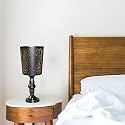 Table, Night Lamp for Bedroom, Home Decor Items, for Living Room Bedside Lamp, Room Decor, Dovel Pot - (Black Base, Laser Cutting Shade) (Pack of 1) (Without Bulb)