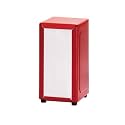 TableCraft 2211 Napkin Dispenser, 4-1/4" x 3-3/4" x 7-1/2", fits 3-3/8" x 6-5/8" Napkins, Full Size, Double Sided, Dishwasher Safe, Stainless Steel, red