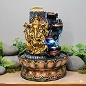 Tabletop Water Fountain, Polyresin Indoor Outdoor Water Fountain with LED Lights for Home Decor Decoration Showpiece Gifts (TC-Buddha-8)