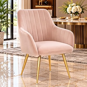 taboo velvet dining chair set of 2  upholstered accent arm chairs  soft cushioned seat with backrest  modern velvet fabric chairs with metal legs  living room bedroom caf amp restaurantbaby pink