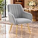 TABOO Velvet Dining Chair | Upholstered Accent Arm Chair | Soft Cushioned Seat with Backrest | Modern Velvet Fabric Chair with Metal Legs | Living Room, Bedroom, Study, Café &amp; Restaurant Chair | Cloud