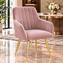 TABOO Velvet Dining Chair | Upholstered Accent Arm Chair | Soft Cushioned Seat with Backrest | Modern Velvet Fabric Chair with Metal Legs | Living Room, Bedroom, Study,Café &amp; Restaurant Chair | Purple