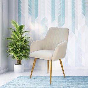 taboo velvet dining chair  upholstered accent arm chair  soft cushioned seat with backrest  modern velvet fabric chair with metal legs  living room bedroom study caf amp restaurant chair  white