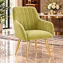 Taboo Velvet Dining Chair | Upholstered Accent Arm Chair | Soft Cushioned Seat with Backrest | Modern Velvet Fabric Chair with Metal Legs | Living Room, Bedroom, Study, Café &amp; Restaurant Chair | Lime