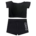 TACKTIMES 2Pcs Girls Sleeveless Crop Top with Shorts Outfit Set for Athletic Leotard Dancing Swimming Gymnastics Dancewear