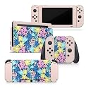 Tacky Design Japanese Cherry Blossom Skin Wrap Cover for Nintendo Switch, Beige Color Skin, Premium Vinyl 3M Full Wrap Decal