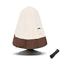 TACOMA Fountain Cover 36" D x 50" H,Outdoor 600D Heavy Duty Garden Fountains Statue Protective Cover with Drawstring,Waterproof Windproof Fountain Protector Covers for Winter,(Beige & Brown)