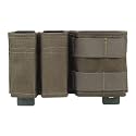 Tactical 9mm MOLLE Magazine Pouch 5.56 Mag Pouch Double Set Tactical Placard with Quick Release Insert for Chest Rig Vest
