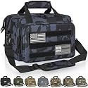 Tactical Gun Range Bag, Pistol Carrying Bag for 2 Handguns and Ammo, Firearm Shooting Case with 6 Magazine Slots and Lockable Zipper for Shooting Range & Outdoor Hunting