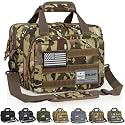 Tactical Gun Range Bag, Pistol Carrying Bag for 2 Handguns and Ammo, Firearm Shooting Case with 6 Magazine Slots and Lockable Zipper for Shooting Range & Outdoor Hunting