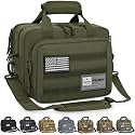 Tactical Gun Range Bag, Pistol Carrying Bag for 2 Handguns and Ammo, Firearm Shooting Case with 6 Magazine Slots and Lockable Zipper for Shooting Range & Outdoor Hunting