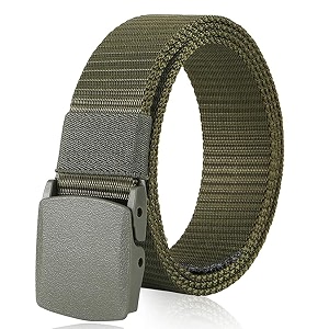 Tactical Nylon Web Belt Black Lightweight Plastic