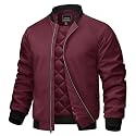 TACVASEN Men's Bomber Jacket Fall Winter Warm Full Zip Windbreaker Jackets