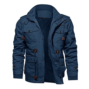 tacvasen men39s jacket-casual winter cotton military jacket standard length thicken hooded cargo coat