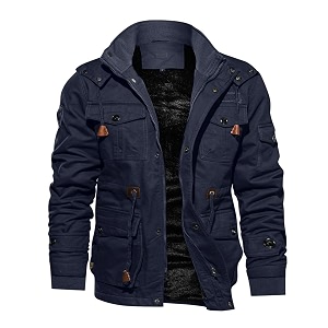 tacvasen men39s jacket-casual winter cotton military jacket standard length thicken hooded cargo coat