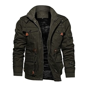 tacvasen men39s jacket-casual winter cotton military jacket standard length thicken hooded cargo coat