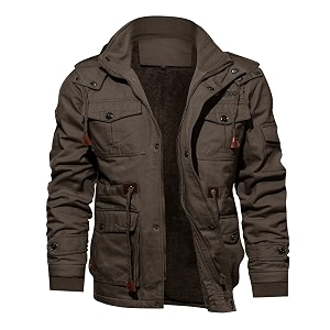 tacvasen men39s jacket-casual winter cotton military jacket standard length thicken hooded cargo coat