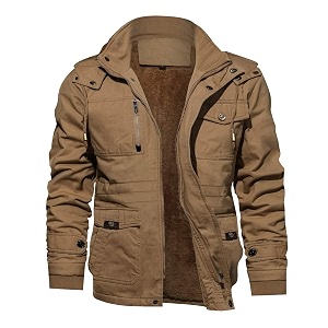 tacvasen men39s jacket-casual winter cotton military jacket standard length thicken hooded cargo coat