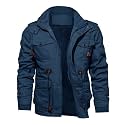 TACVASEN Men's Jacket-Casual Winter Cotton Military Jacket Standard Length Thicken Hooded Cargo Coat