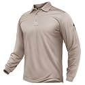 TACVASEN Men's Long Sleeve Polo Dry Fit Tactical Collared Golf Work Shirts