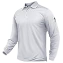 TACVASEN Men's Long Sleeve Polo Dry Fit Tactical Collared Golf Work Shirts